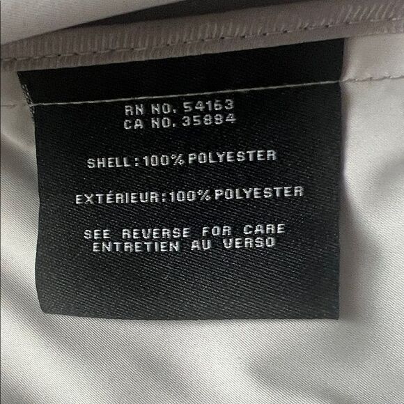 Like New! Cole Haan Light Gray Hooded Packable Rain Jacket Pockets Cinch Waist S - Picture 13 of 16